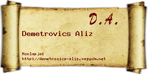 Demetrovics Aliz névjegykártya